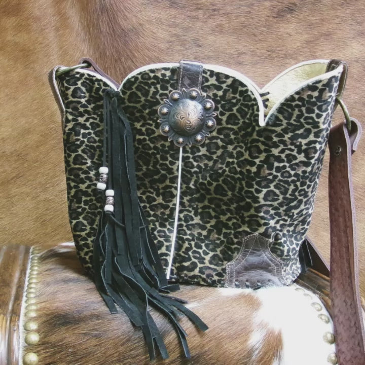 Bucket Bag Cowboy Boot Fringe Purse BK146